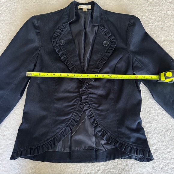 JPR Dark Blue Ruffled Blazer Jacket S: M - Whimsigoth Transitional Y2K - Picture 9 of 9